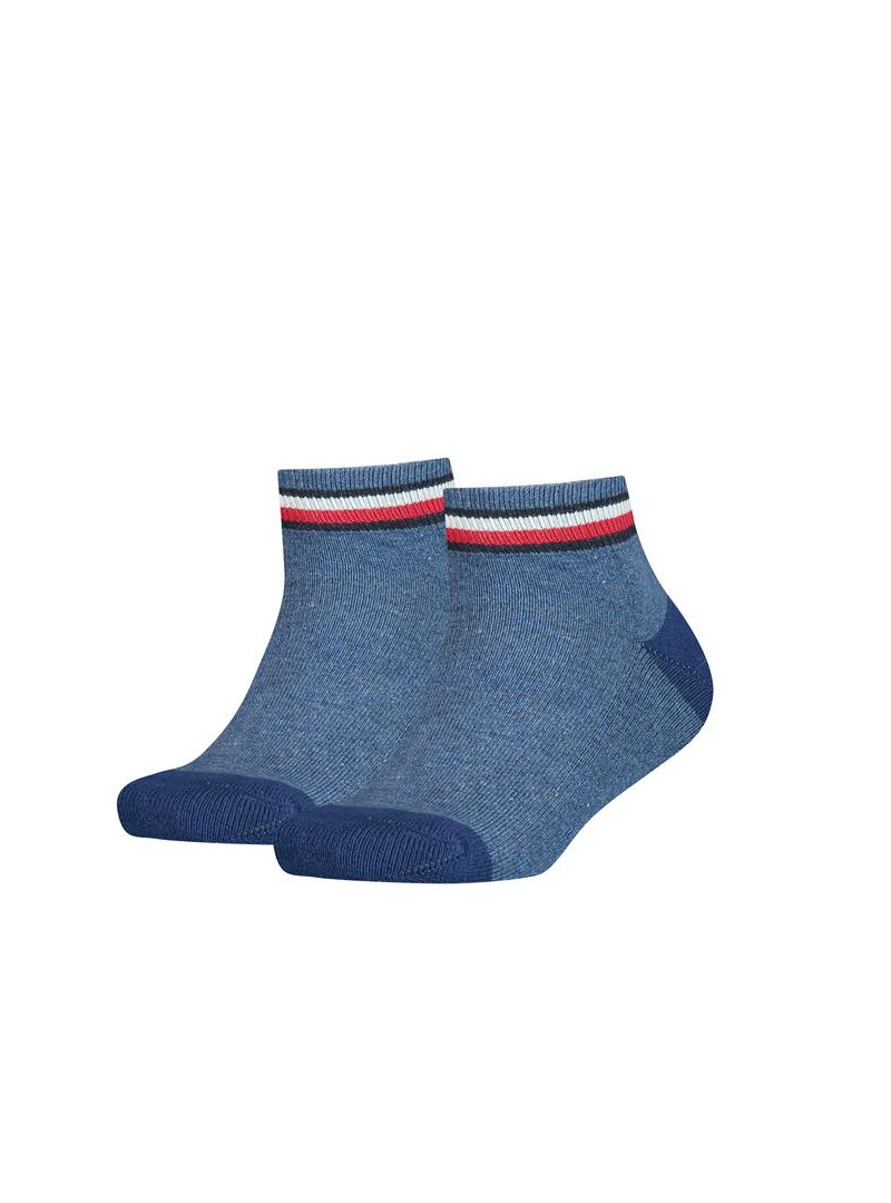 Tommy Hilfiger Junior Skarpety TH Kids Iconic Sports Quarter Sportowe - Niebieskie